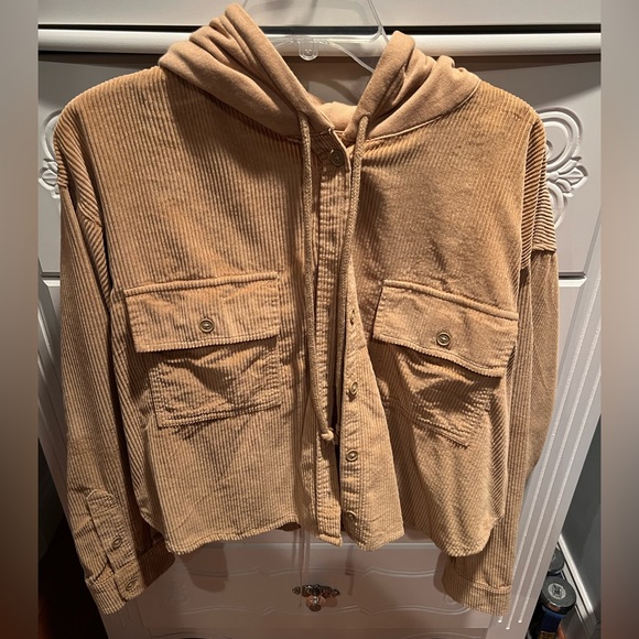 Cropped Tan Corduroy Jacket - Picture 1 of 3
